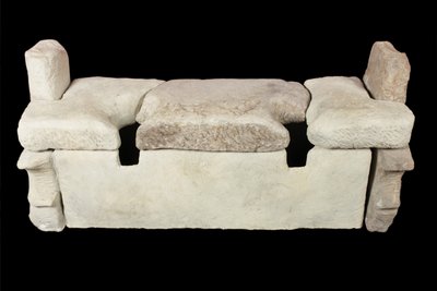 Roman toilet seat found in a hospital building by Unbekannt