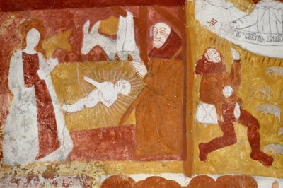 Romanesque art: The Chapel of St. Catherine, Voute in the cradle breeze, the Childhood of Christ, the Passion, the Last Judgment and Christ in the Majestic. Frescoes of the church of Notre Dame d