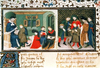 Master and pupils, from 