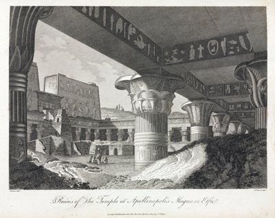 Ruins of the temple of Apollinopolis Magna at Edfu (modern Tell El Balamoun, Egypt) (originally, temple dedicated to Horus, construction between 237 and 57 BC) by Unbekannt