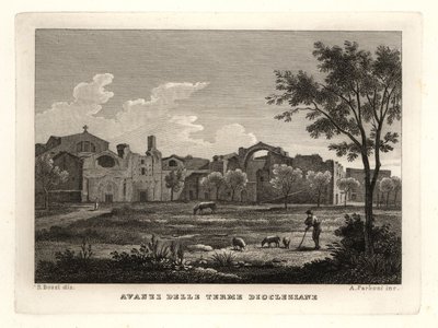 Ruins of the Baths of Diocletian, Rome by Unbekannt
