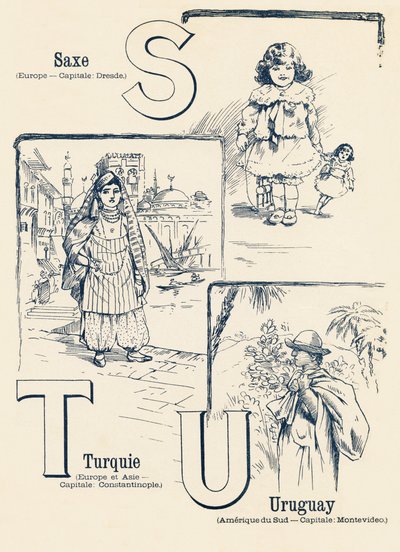 S T U: Saxony, Turkey, Uruguay - ABC of Two Worlds. Emile Guerin, publisher, Paris, circa 1900. by Unbekannt