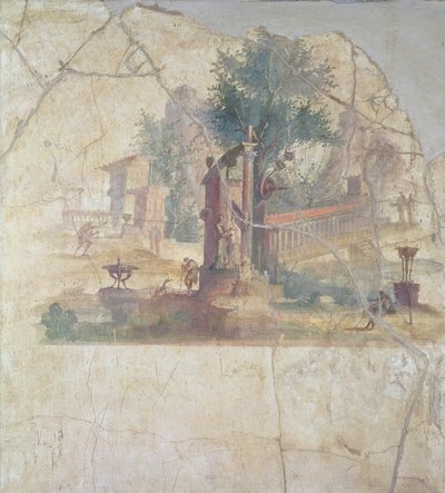 Sacro-idyllic Landscape, from the Villa of Agrippa at Boscoreale, century AD by Unbekannt