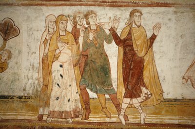 Saint-Savin abbey painting: Abraham and Lot split apart, Saint-Savin-sur-Gartempe, France by Unbekannt