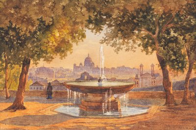 View Over Rome from the Fountain of Villa Medici by Unbekannter Künstler