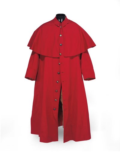 Scarlet caped greatcoat from the Spencer household footman