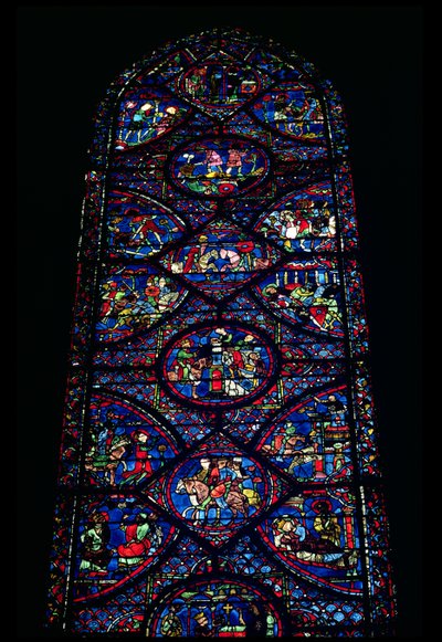 Scenes from the Life of Charlemagne (747-814) from the ambulatory, c.1215-35 (stained glass) by Unbekannt