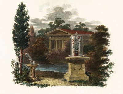 Scientific Inventions of Stephen Hales in a Garden (engraving) by Unbekannter Künstler