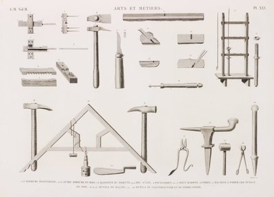 Series of Illustrations of Tools by Unbekannt