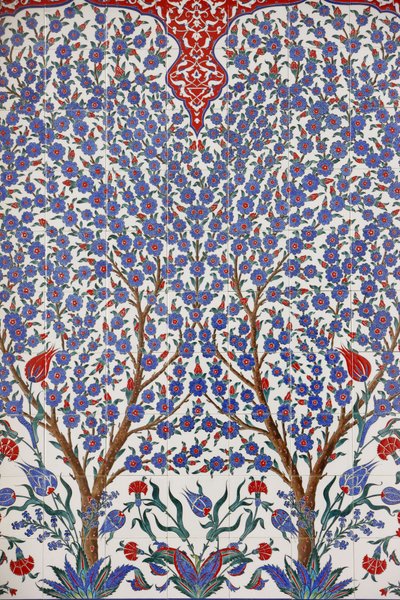 One of the 80 Iznik Panels - Highly Decorated Ceramic Tiles Popular in the 16th Century - Which Feature Distinctly in Istanbul