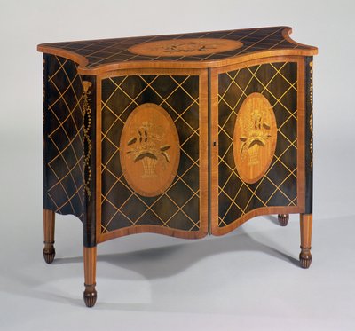 Sheraton harewood and marquetry serpentine commode, c.1790 by Unbekannt
