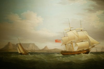 Ship in Front of Cape Town in South Africa by Unbekannter Künstler