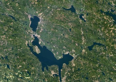 Siljan Meteor Impact Crater, Sweden, True Colour Satellite Image by Unbekannter Künstler