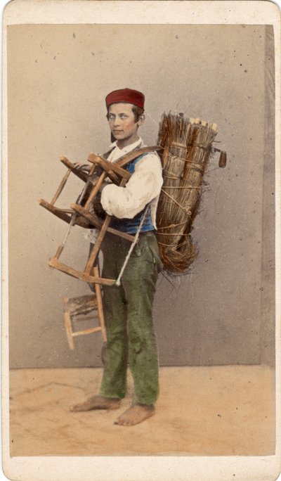 Small Trades: Portrait of a Young Chair Refiller, Venice - 19th Century by Unbekannt