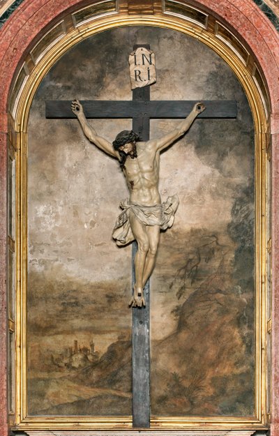 South Transept, Altar of the Crucifix, Wooden Crucifix by Giacomo Bertesi 1687 by Unbekannt