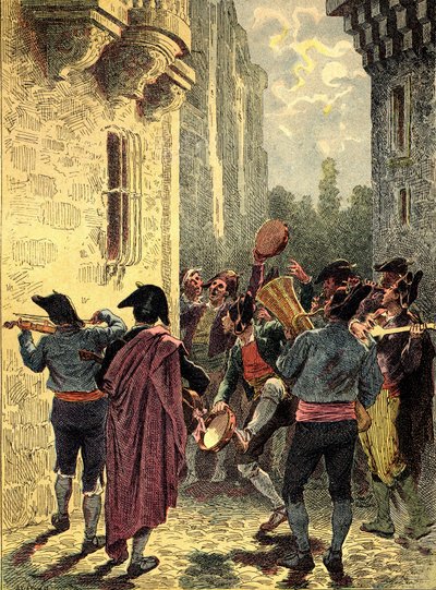 Spanish Serenade. Engraving in The Peoples of the Earth 1890 by Unbekannter Künstler