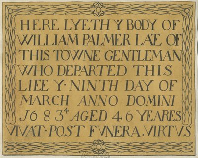 Stafford - Monumental inscription in St. Mary