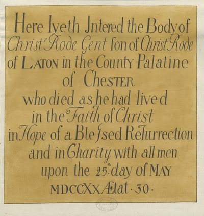 Stafford - Monumental Inscription in St. Mary