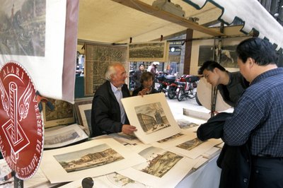 Stall Selling Prints, Piazza del Carmine, Milan, Italy by Unbekannt
