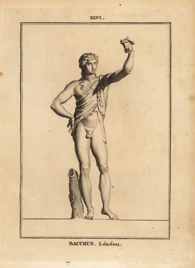 Statue of Bacchus Lenaios pressing a bunch of grapes by Unbekannt