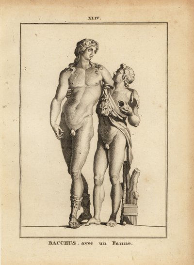 Statue of Bacchus, the Roman God of Wine, and a Young Faun by Unbekannt