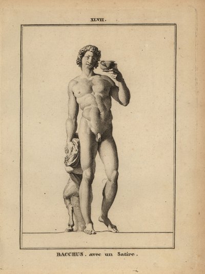 Statue of Bacchus, the Roman God of Wine, Naked with a Satyr by Unbekannt