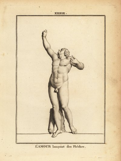 Statue of Eros, Greek God of Love, Naked with Quiver, Launching Invisible Arrows with an Invisible Bow by Unbekannt