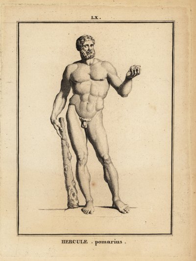 Statue of Hercules Pomarius, Roman hero and god, with a large club by Unbekannt