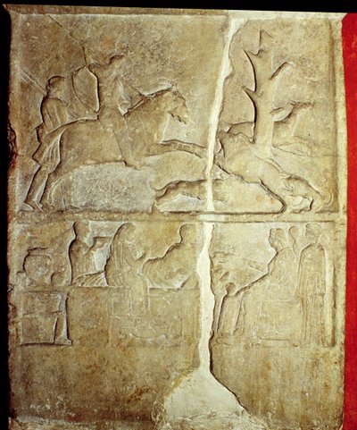 Stela relief depicting a wild boar hunt (stone) by Unbekannt