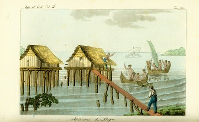 Stilt Houses in the Ocean on Rawak Island, Papua New Guinea by Unbekannt