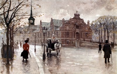 Stock exchange in Copenhagen, Denmark, early 1900s by Unbekannter Künstler