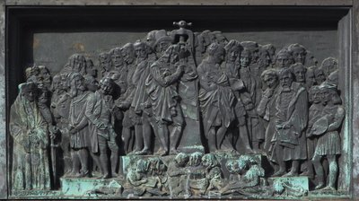 Strasbourg, Bas-relief of the Sculpture of Gutenberg, Europe by William M. Timlin