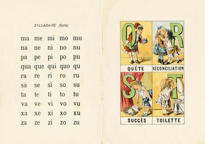 Syllabary and Q R S T - Engraving from ABCD of Little Girls. Pellerin & Cie, Epinal, c.1890 by Unbekannt