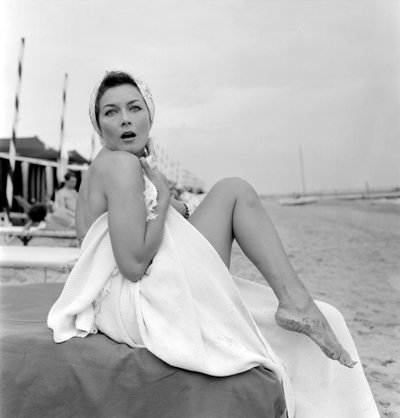 The Actress Gianna Maria Canale at Venice Lido Beach - 1955 by Unbekannt