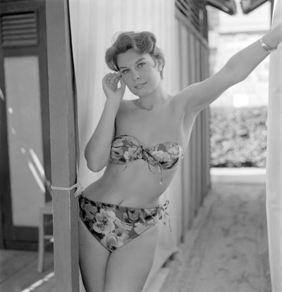 The Actress Pina Bootie at Venice Lido Beach - 1957 by Unbekannt