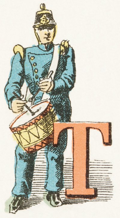T - Drummer - Childish Alphabet, Editions Gordinne 1920 by Unbekannt