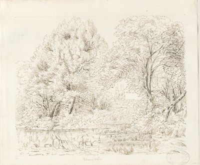 Tamworth - Rural View: ink drawing, nd [19th cent] by Unbekannt