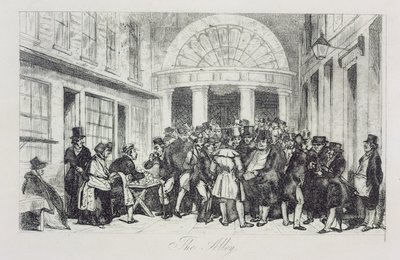 The Alley, Bun Seller at the Entrance to the London Stock Exchange, Capel Court, c.1850 by Unbekannt