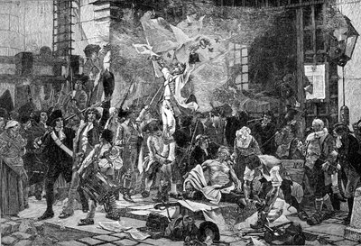 The Conquerors of the Bastille, France (engraving) by Unbekannter Künstler