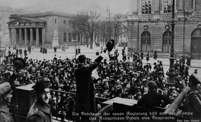The Declaration of a Republic in Berlin, 9 November 1918 by Unbekannter Künstler