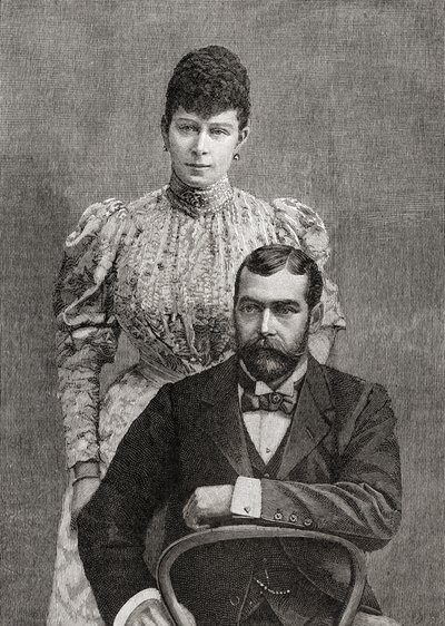 The Duke and Duchess of Cornwall, George V and his wife Mary of Teck by Unbekannt