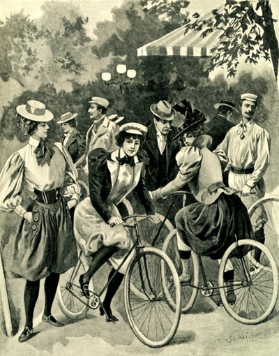 The Fashion for Bicycles in the Bois de Boulogne by Unbekannter Künstler