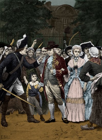 The French Royal Family en Route to the Assembly 1792 by Unbekannter Künstler