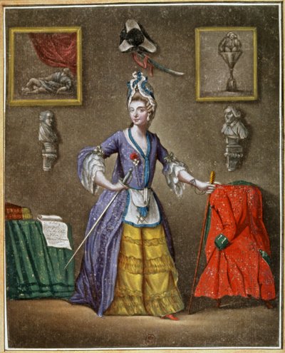 The Knight of Eon, dressed as a woman by Unbekannter Künstler