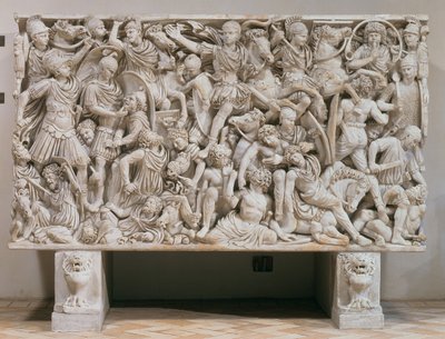 The Ludovisi Sarcophagus with High Relief Representation of the Romans Fighting the Barbarians by Unbekannt