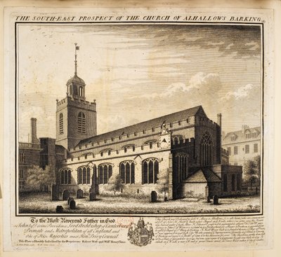 The South-East Prospect of the Church of All Hallows Barking by Unbekannter Künstler