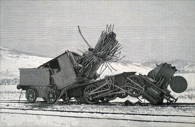 The aftermath of a major train accident by Unbekannt