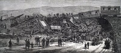 The aftermath of a major train accident by Unbekannt