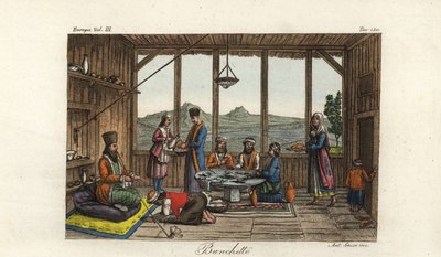 The banquet held for Dodwell by the Bishop of Salona in Crisso, Greece by Unbekannt