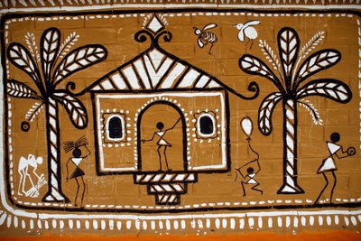The boundary wall of the Fine Art Institute of Dhaka University, ahead of Pahela Baishakh. Dhaka, Bangladesh. April 13, 2008. (photo) by Unbekannt